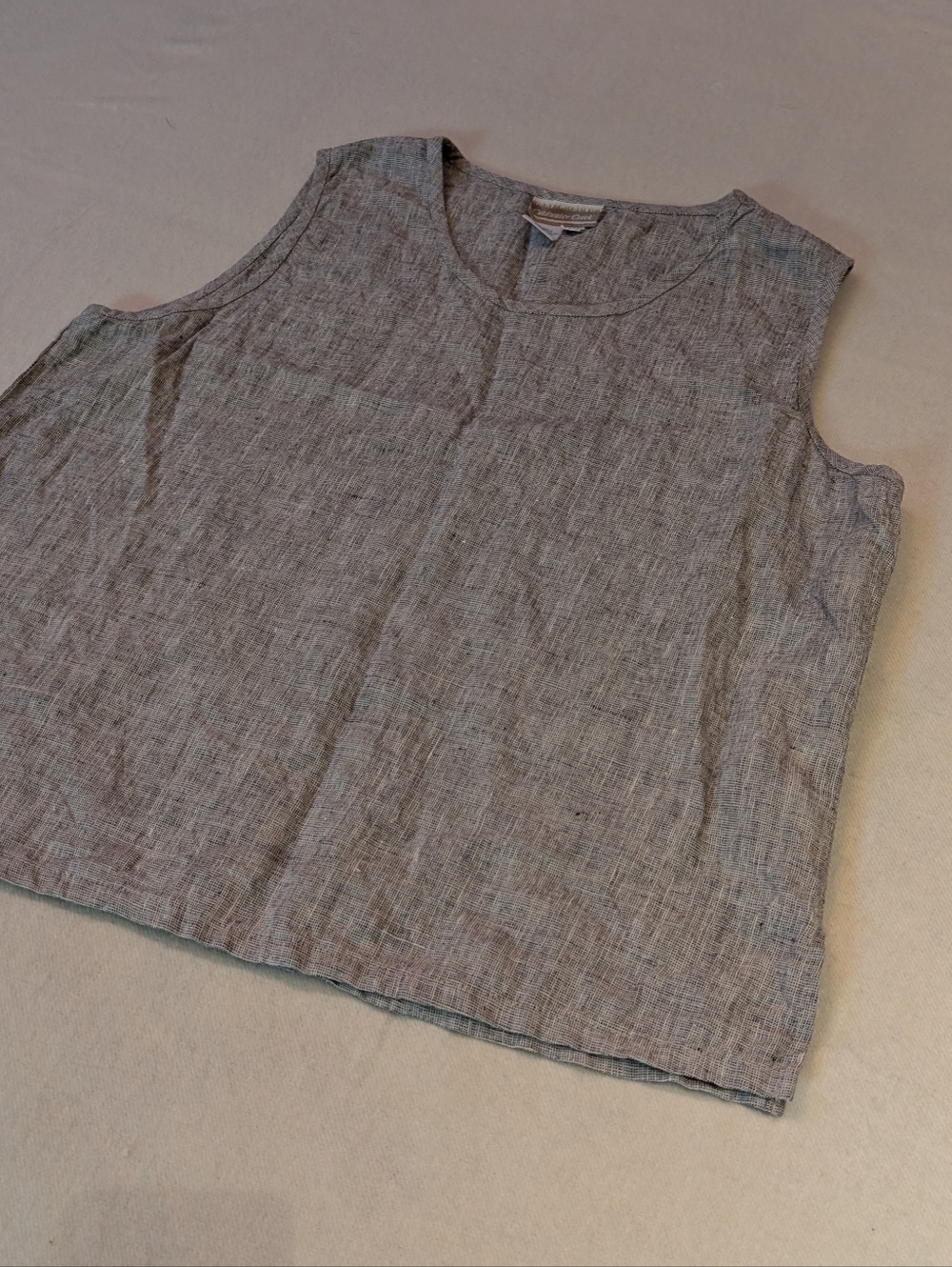 Coldwater Creek 100% Linen Sleeveless Tank Top Boxy